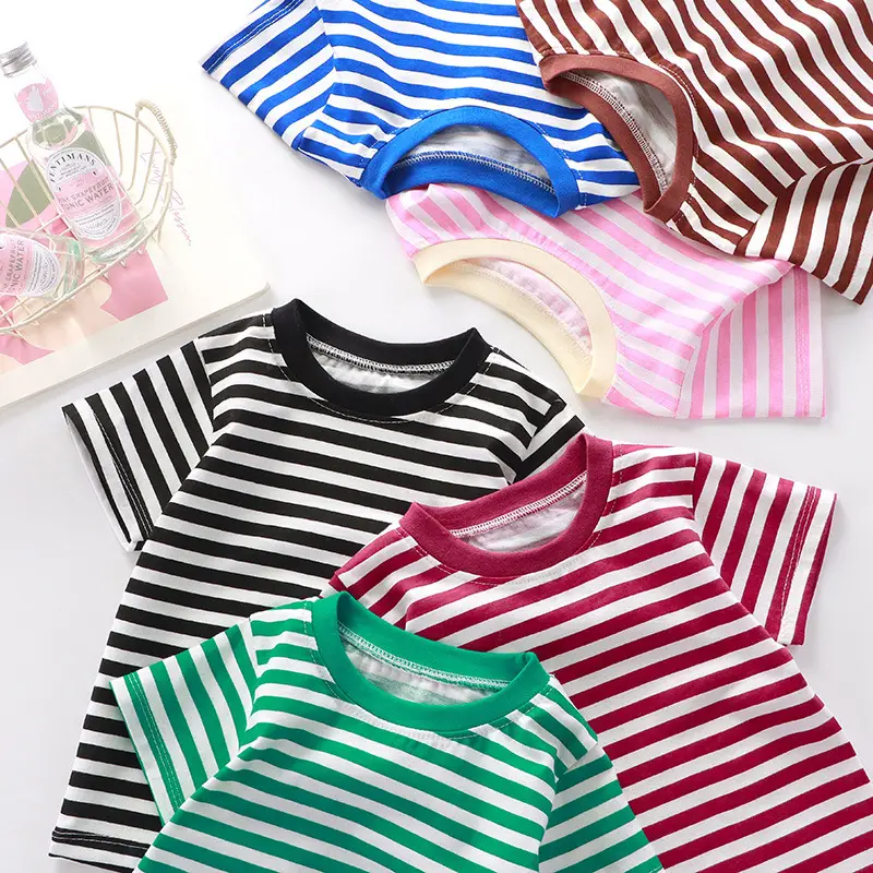 New Kids Cotton Striped T-Shirt Red White — feature 3