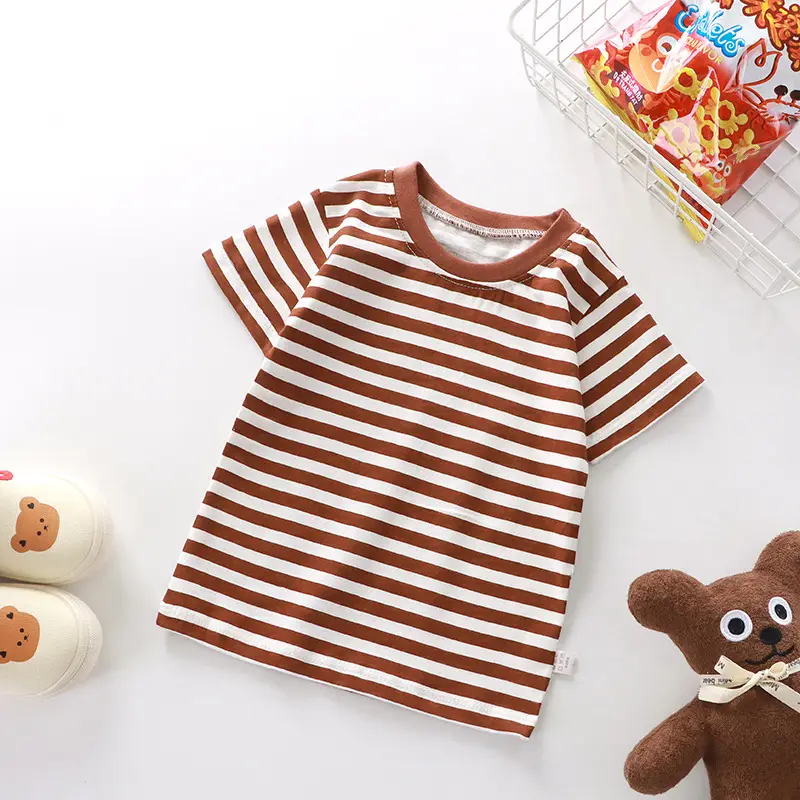 New Kids Cotton Striped T-Shirt Red White - Image 12