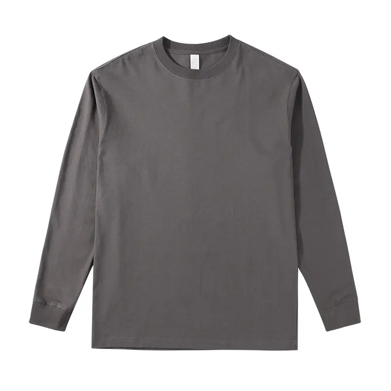 Men White Cotton Crew Neck T-Shirt Long Sleeve - Image 5
