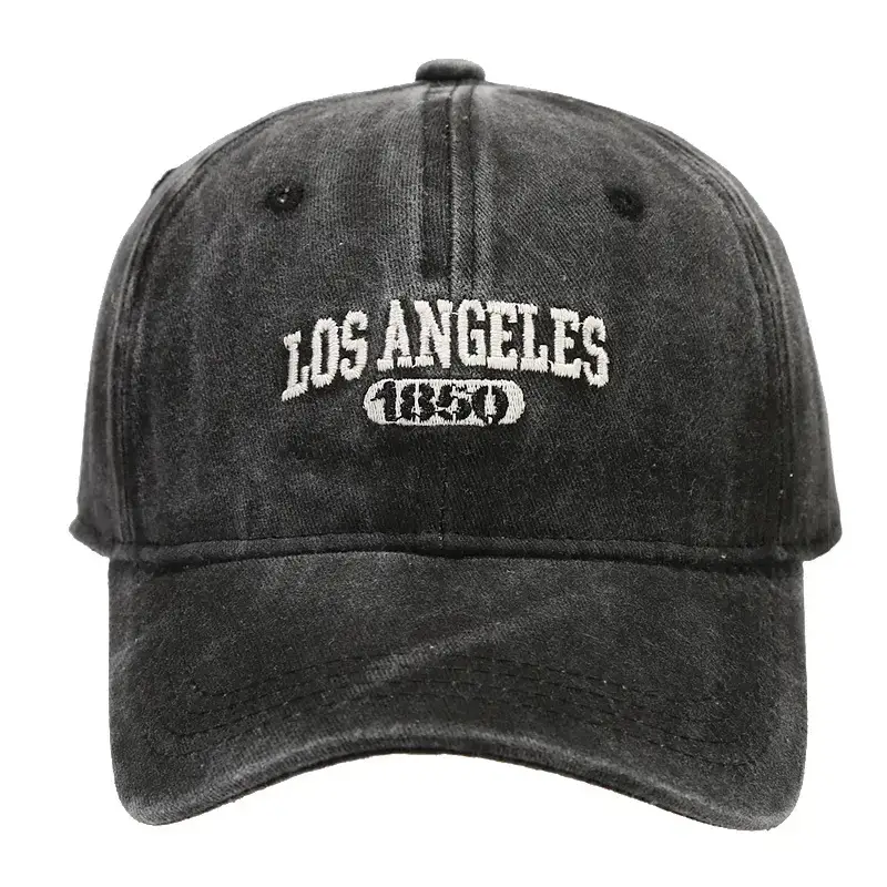 Women's Korean Style Washed Distressed Baseball Cap - Image 13