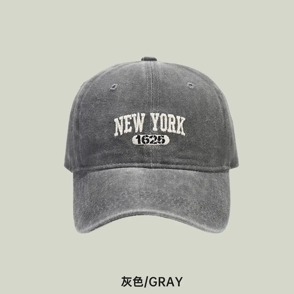 New York 1962 Vintage Washed Knitted Cap Coffee - Image 2