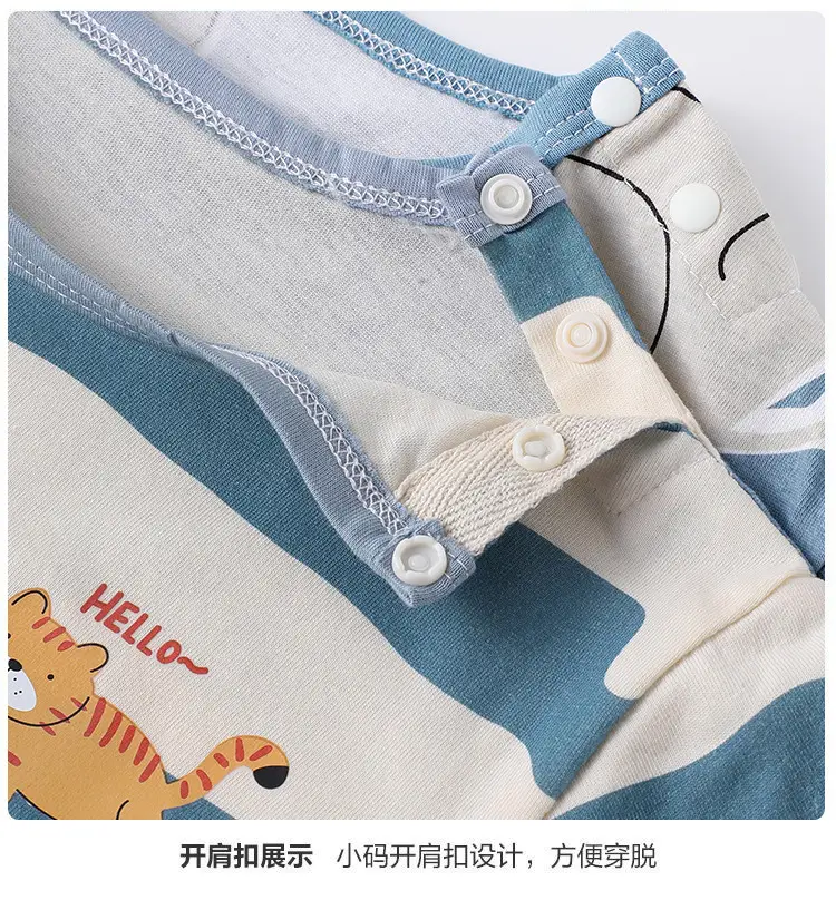Baby T-shirt Blue Tiger Print Summer Casual Short Sleeve — feature 9