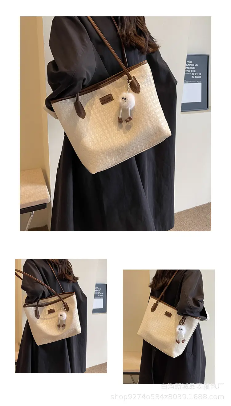 Women Large Capacity Black PU Leather Commuter Bag — feature 11