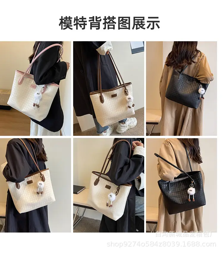 Women Large Capacity Black PU Leather Commuter Bag — feature 9