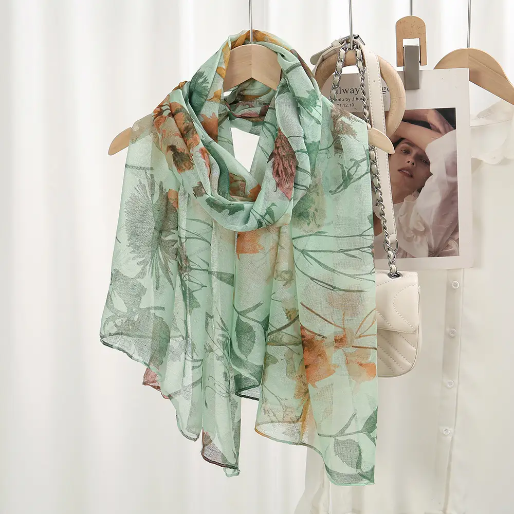 Spring Silk Printed Scarf for Women Travel Use — feature 14