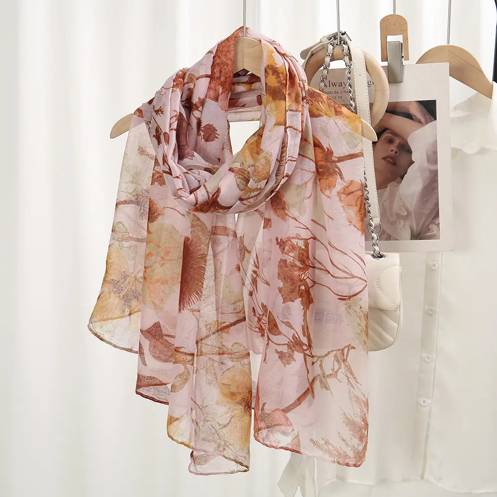 Spring Silk Printed Scarf for Women Travel Use — feature 8