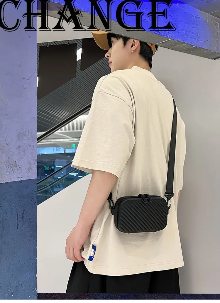 White Striped Shoulder Bag for Women Mobile Accessory — feature 1