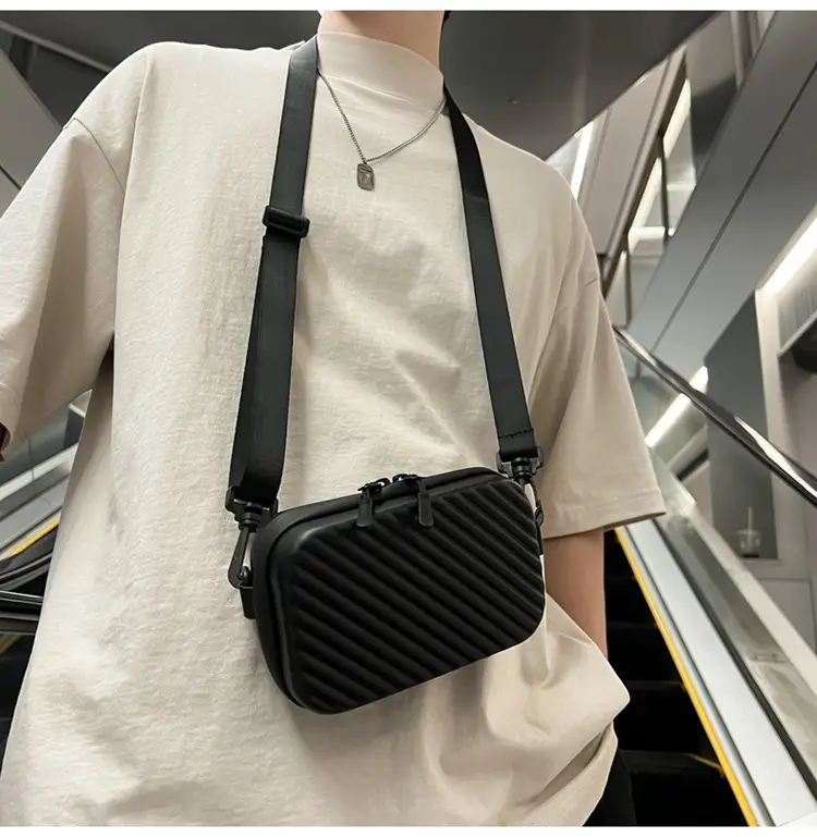 White Striped Shoulder Bag for Women Mobile Accessory — feature 12
