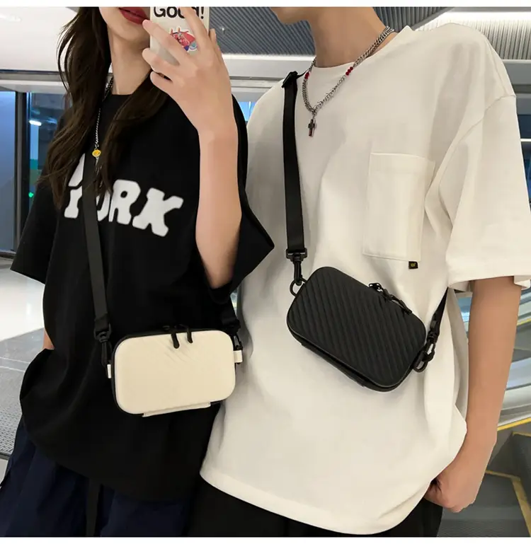White Striped Shoulder Bag for Women Mobile Accessory — feature 15