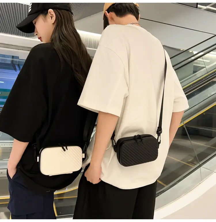 White Striped Shoulder Bag for Women Mobile Accessory — feature 16