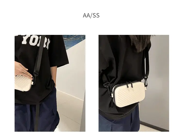 White Striped Shoulder Bag for Women Mobile Accessory — feature 3