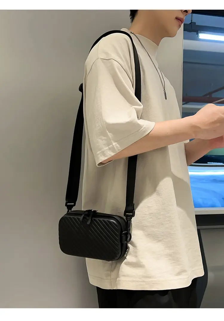 White Striped Shoulder Bag for Women Mobile Accessory — feature 9