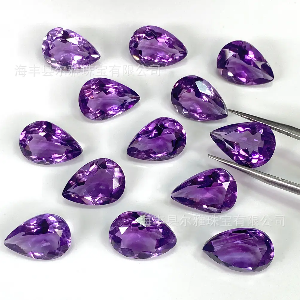 Natural Amethyst Teardrop Cabochon Loose Stones - Image 2