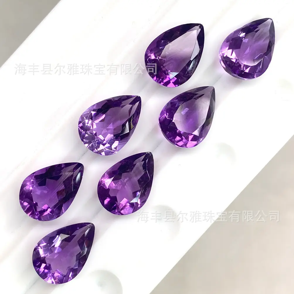 Natural Amethyst Teardrop Cabochon Loose Stones - Image 3