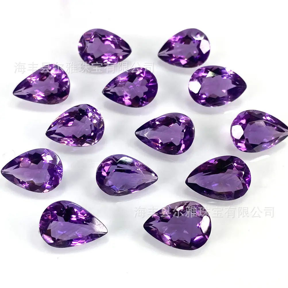 Natural Amethyst Teardrop Cabochon Loose Stones - Image 4