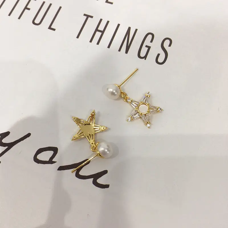 Natural Pearl Star Earrings for Women 18K Gold — feature 10