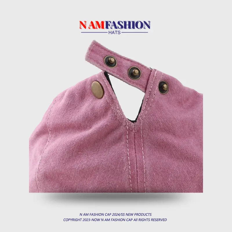 Women Pink Five Point Star Denim Cap — feature 3