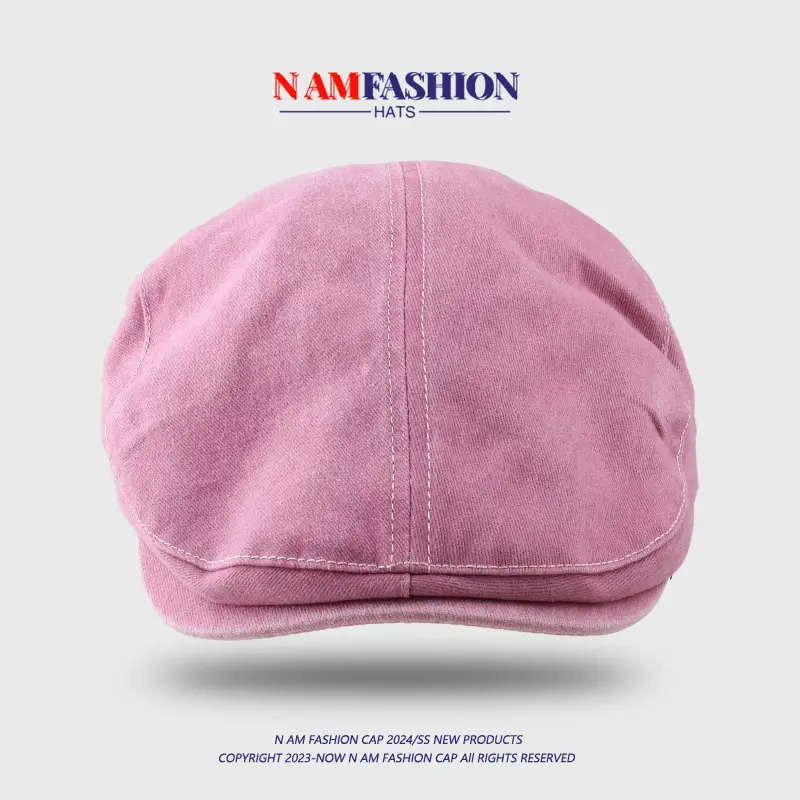 Women Pink Five Point Star Denim Cap — feature 7