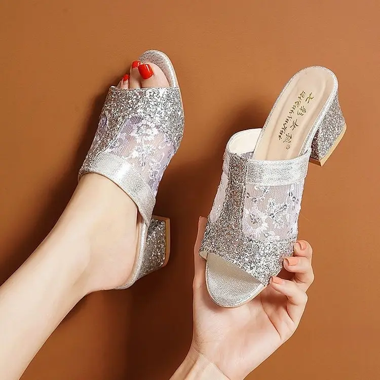 Women's Sparkly Wedge Sandals Summer 2024 - Image 4