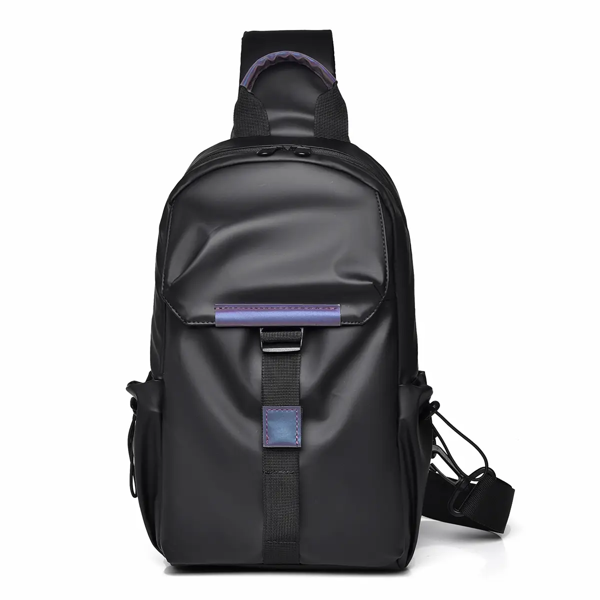 Men's Large Capacity Shoulder Bag with Purple Accents - Image 7
