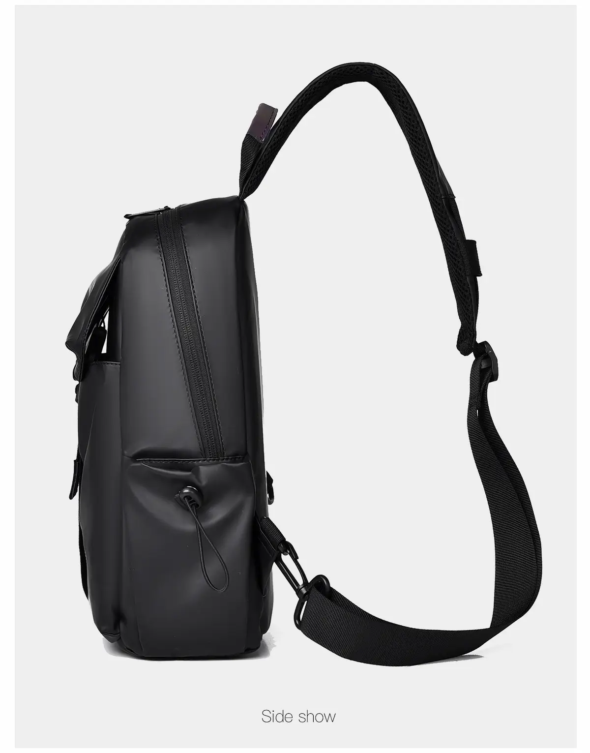 Men's Large Capacity Shoulder Bag with Purple Accents — feature 18