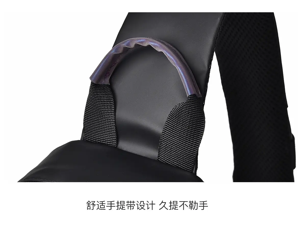 Men's Large Capacity Shoulder Bag with Purple Accents — feature 23
