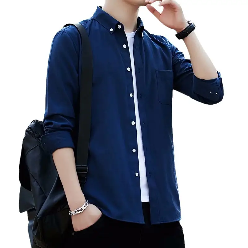 Men's Light Blue Oxford Shirt Slim Fit 2024 - Image 6