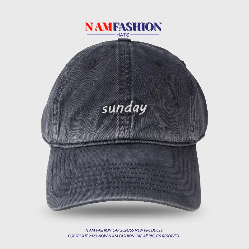 Washed Embroidered Peaked Cap Women Casual Korean Style - Image 9