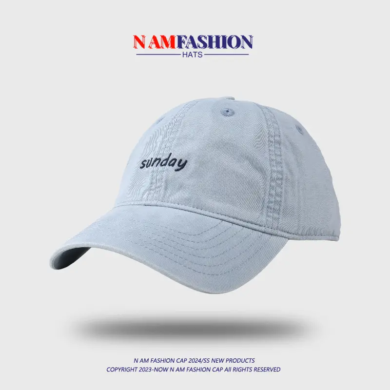 Washed Embroidered Peaked Cap Women Casual Korean Style — feature 10