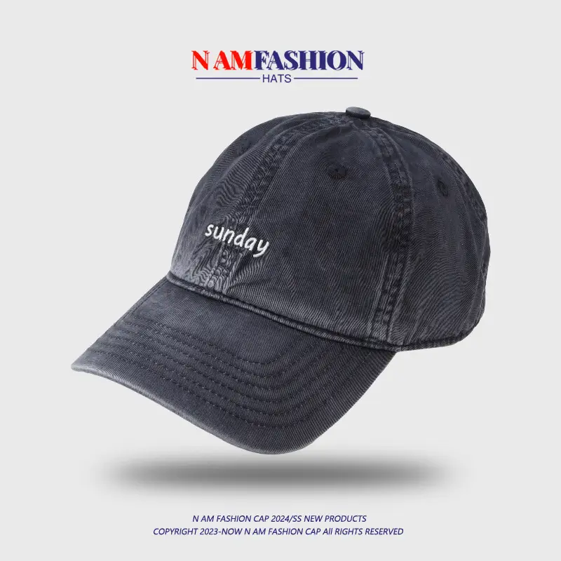 Washed Embroidered Peaked Cap Women Casual Korean Style — feature 11