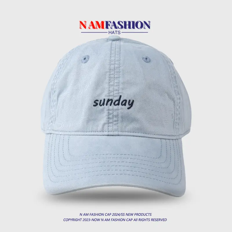 Washed Embroidered Peaked Cap Women Casual Korean Style — feature 12