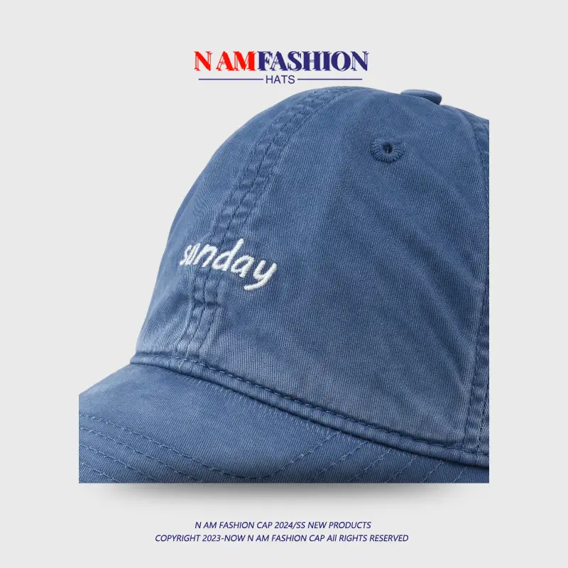 Washed Embroidered Peaked Cap Women Casual Korean Style — feature 14