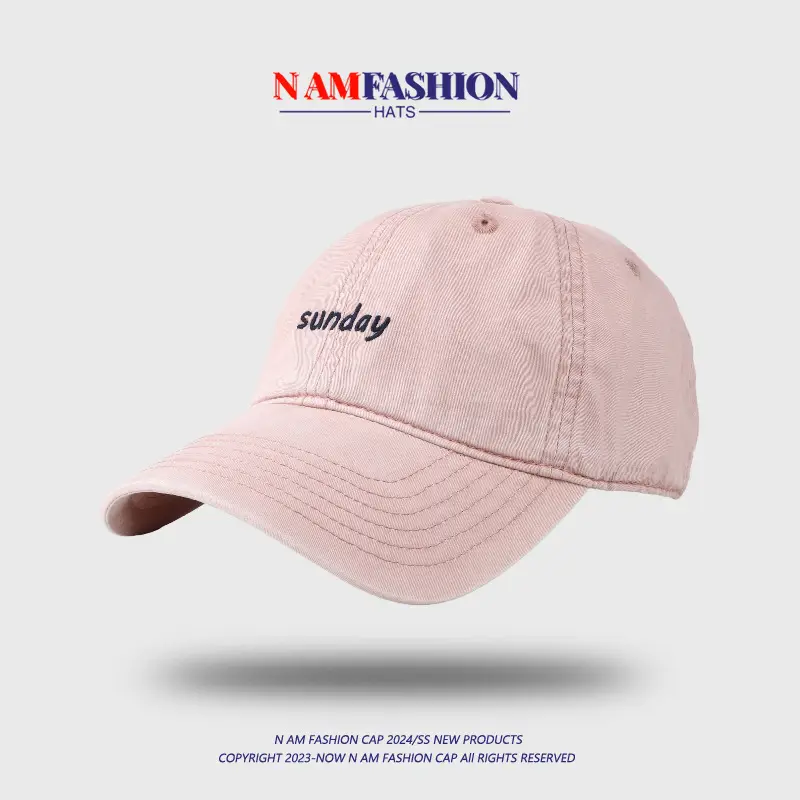 Washed Embroidered Peaked Cap Women Casual Korean Style — feature 16