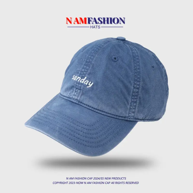 Washed Embroidered Peaked Cap Women Casual Korean Style — feature 17