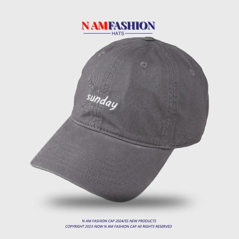 Washed Embroidered Peaked Cap Women Casual Korean Style — feature 19