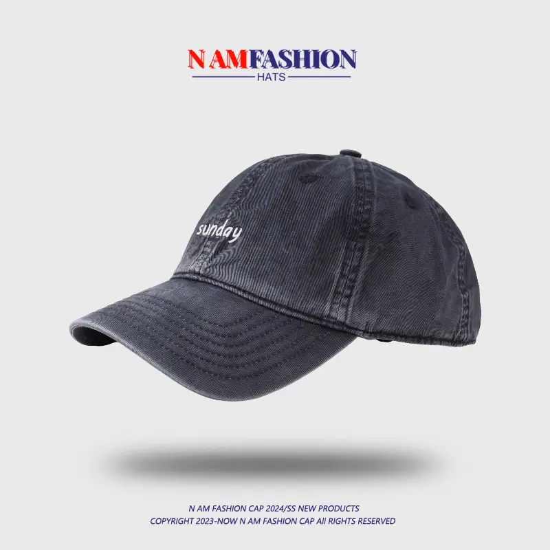 Washed Embroidered Peaked Cap Women Casual Korean Style — feature 20
