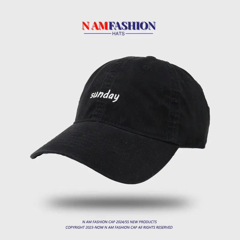 Washed Embroidered Peaked Cap Women Casual Korean Style — feature 4