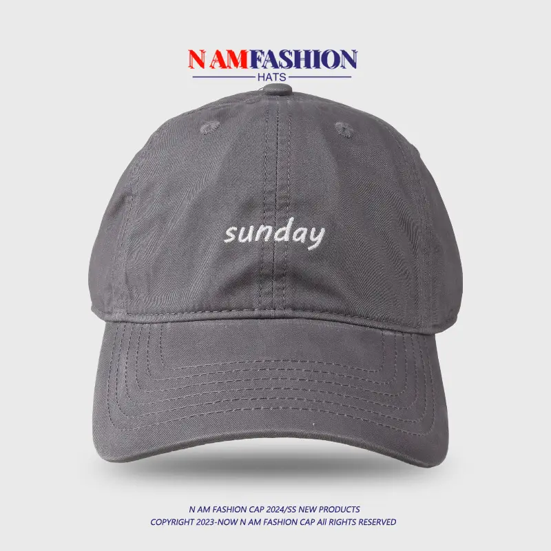 Washed Embroidered Peaked Cap Women Casual Korean Style — feature 5