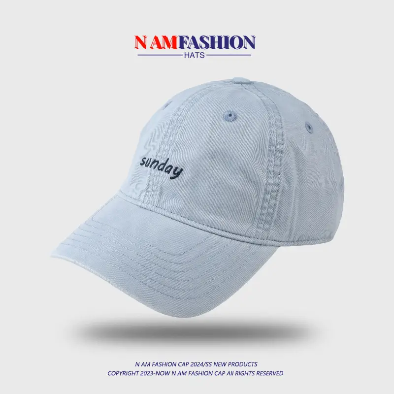 Washed Embroidered Peaked Cap Women Casual Korean Style — feature 7