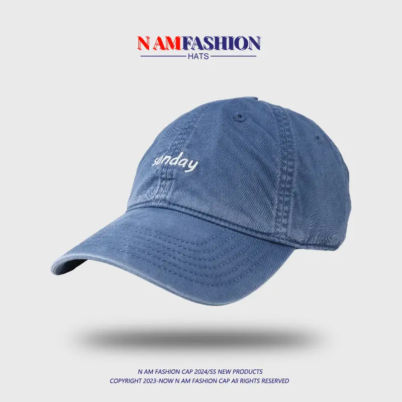Washed Embroidered Peaked Cap Women Casual Korean Style - Image 2