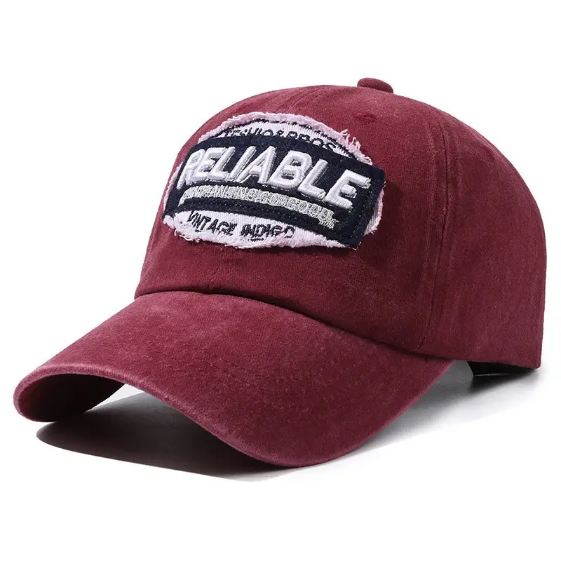 Men's Distressed Denim Peaked Cap with "Reliable" Logo - Image 10