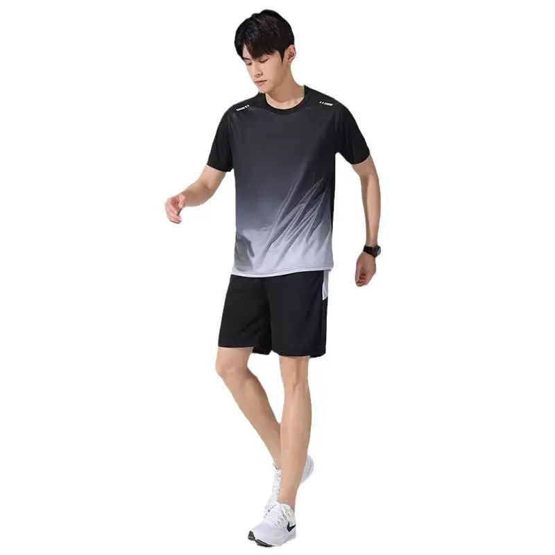 Men Ice Silk Casual Shorts Set Summer Stretch Loose Fit - Image 10