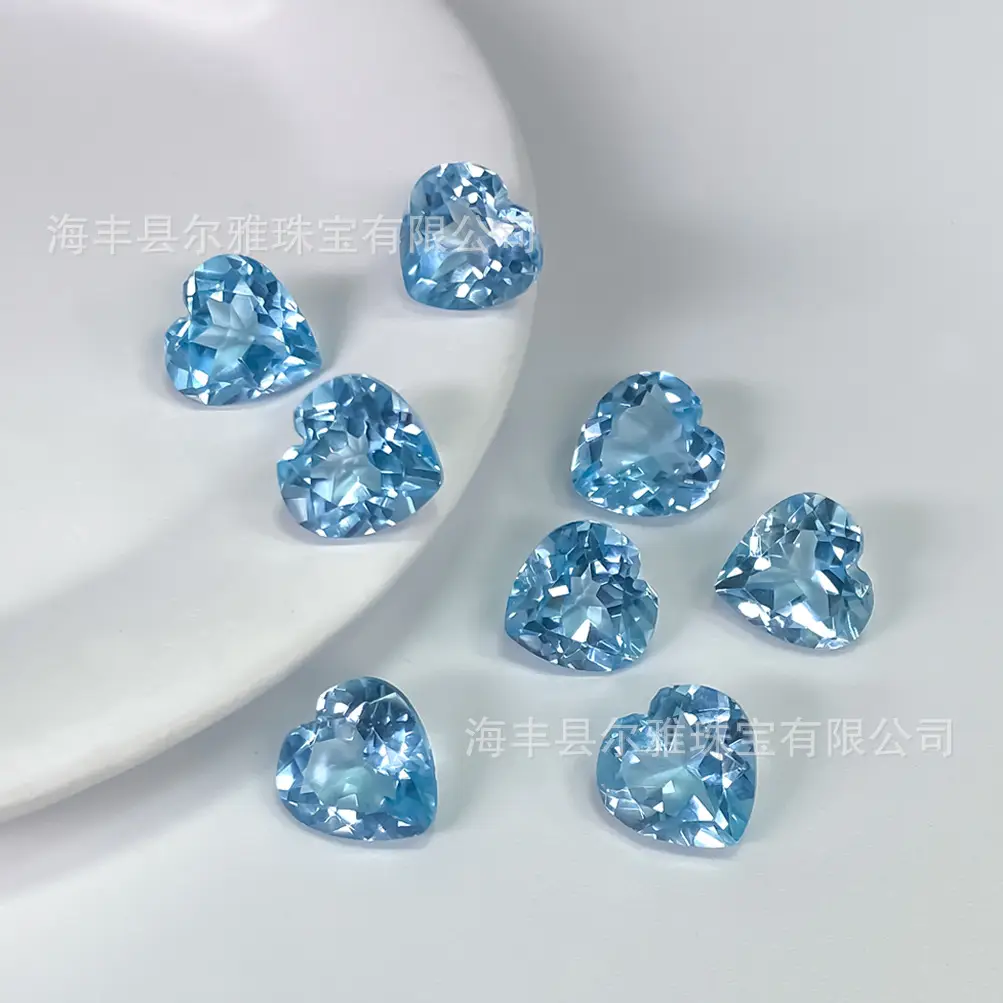 Sky Blue Topaz Heart Shaped Rings for Women - Image 2