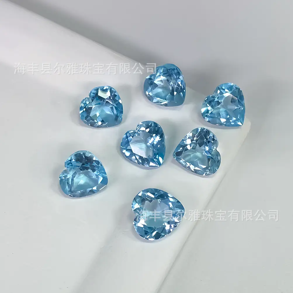 Sky Blue Topaz Heart Shaped Rings for Women - Image 3