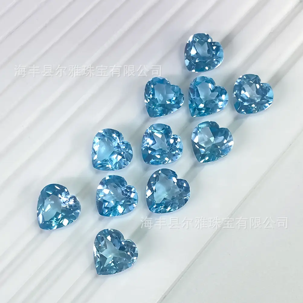 Sky Blue Topaz Heart Shaped Rings for Women - Image 4