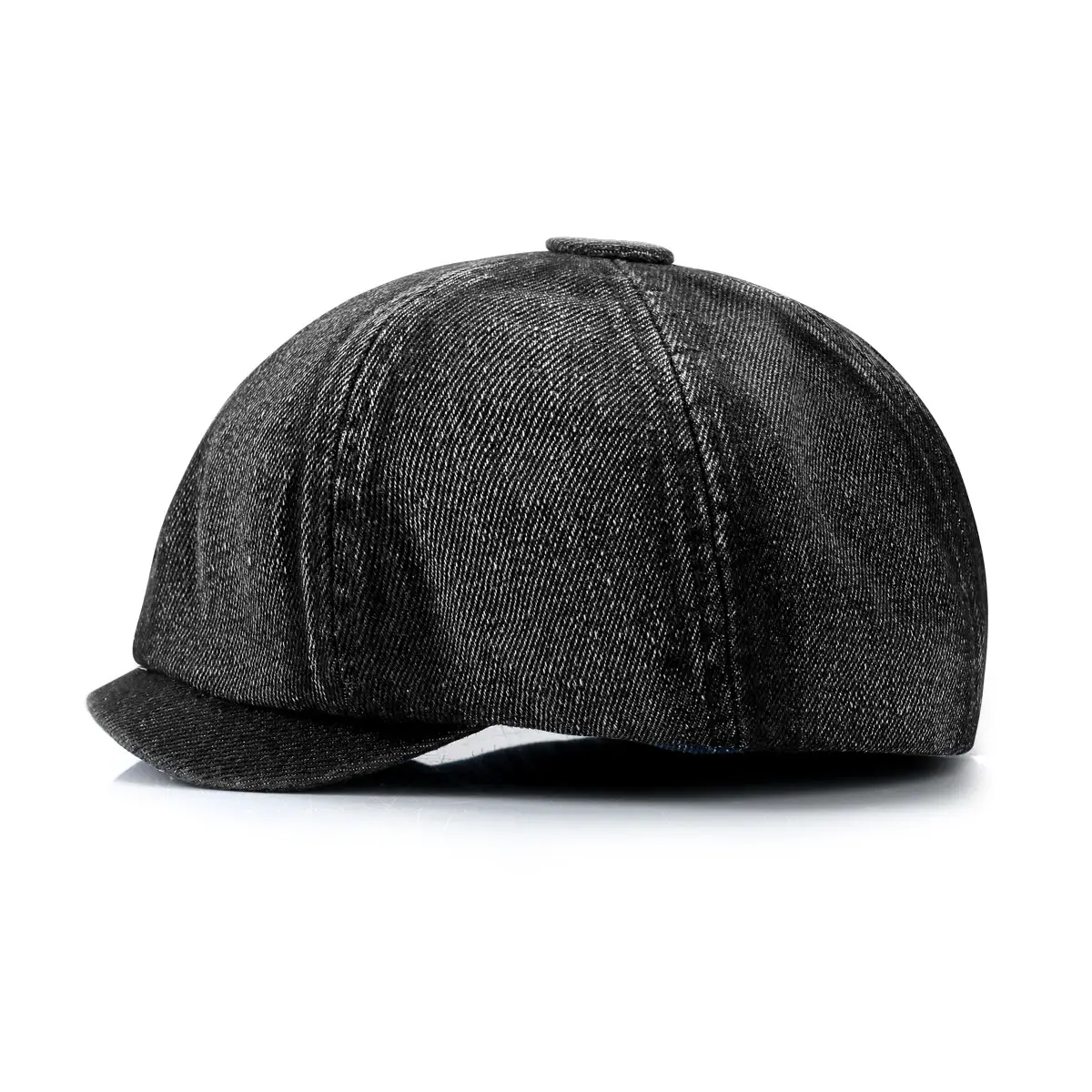 Washed Denim Newsboy Hat for Men Women