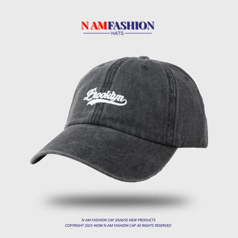 Women Denim Baseball Cap Teal Embroidered Summer — feature 6