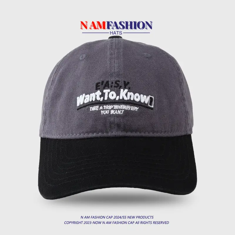 Women Retro Ins Letter Embroidered Cap Maroon White - Image 11