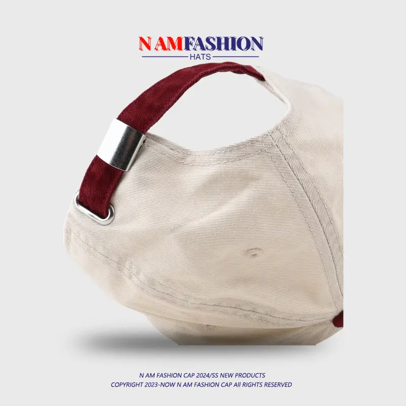 Women Retro Ins Letter Embroidered Cap Maroon White — feature 11