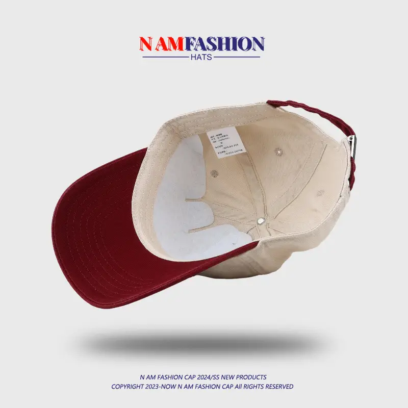 Women Retro Ins Letter Embroidered Cap Maroon White — feature 20